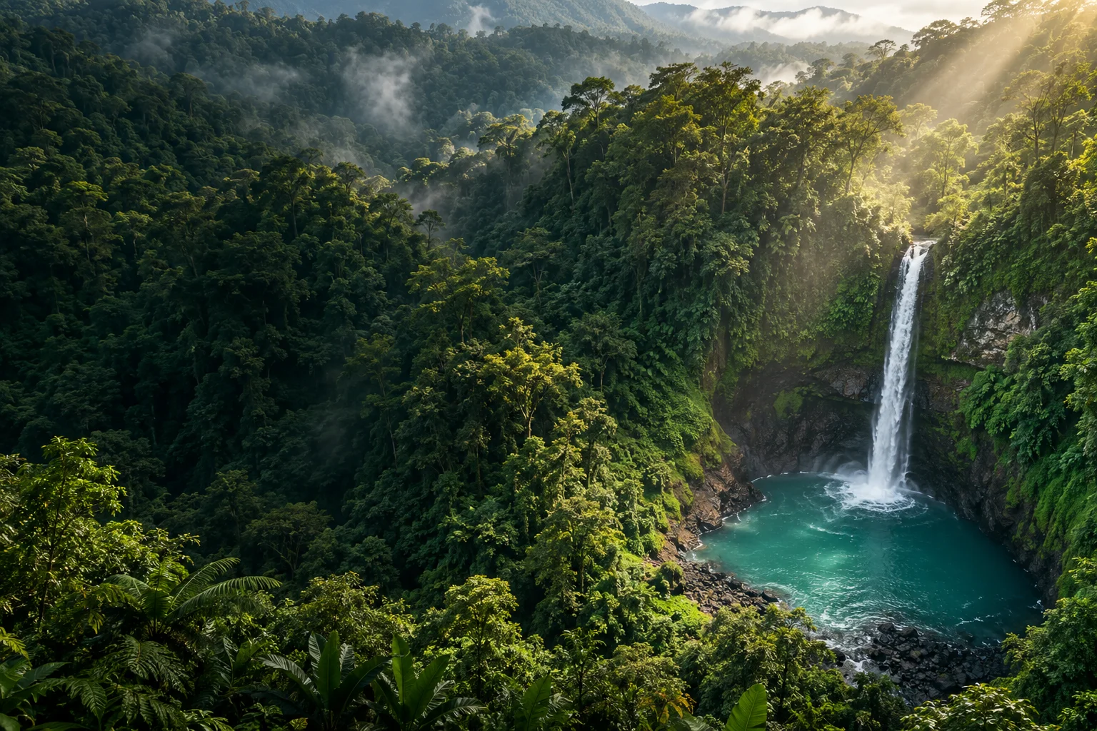 Cascada en un bosque tropical